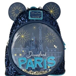 Loungefly Disneyland Paris Blue Sequin Backpack